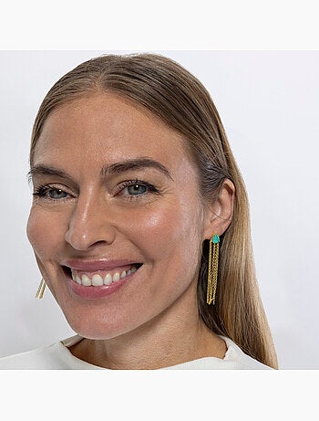 Boucles d'oreilles Luxenter en argent sterling 925 et quartz hydrothermal et plaqué or 18k-Egah