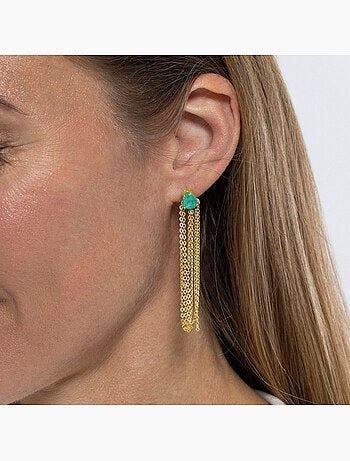 Boucles d'oreilles Luxenter en argent sterling 925 et quartz hydrothermal et plaqué or 18k-Egah