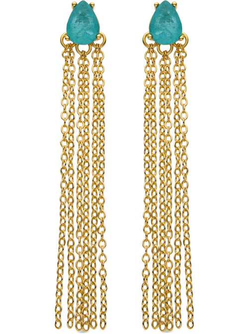 Boucles d'oreilles Luxenter en argent sterling 925 et quartz hydrothermal et plaqué or 18k-Egah - Kiabi