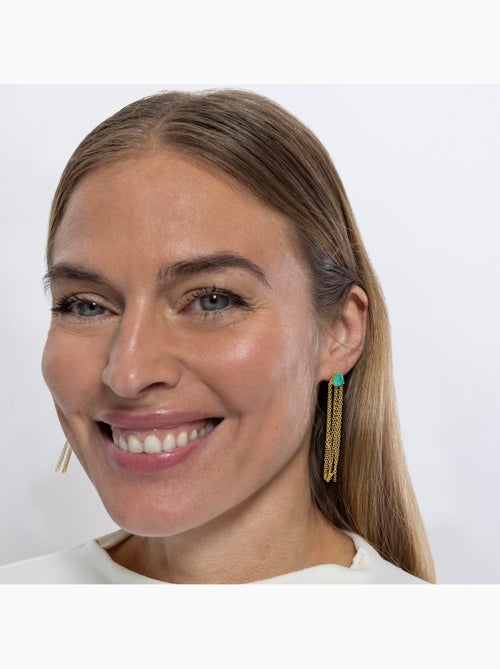 Boucles d'oreilles Luxenter en argent sterling 925 et quartz hydrothermal et plaqué or 18k-Egah - Kiabi
