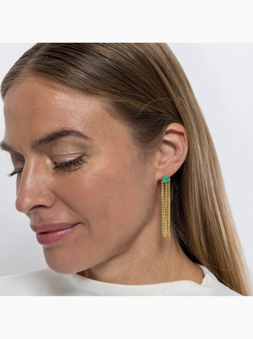 Boucles d'oreilles Luxenter en argent sterling 925 et quartz hydrothermal et plaqué or 18k-Egah - Kiabi