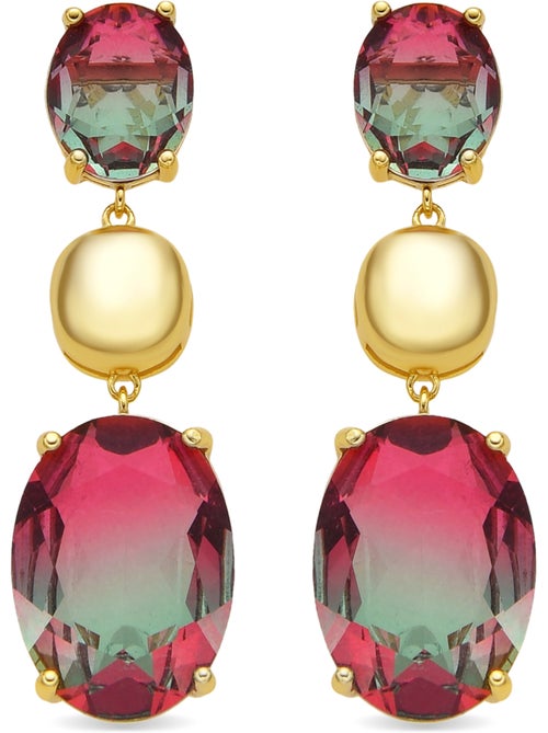 Boucles d'oreilles Luxenter en argent sterling 925 et quartz hydrothermal et plaqué or 18k-Huaba - Kiabi