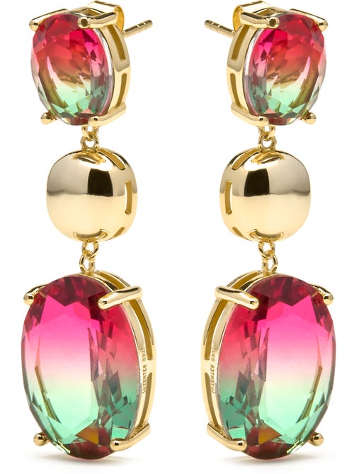 Boucles d'oreilles Luxenter en argent sterling 925 et quartz hydrothermal et plaqué or 18k-Huaba - Kiabi