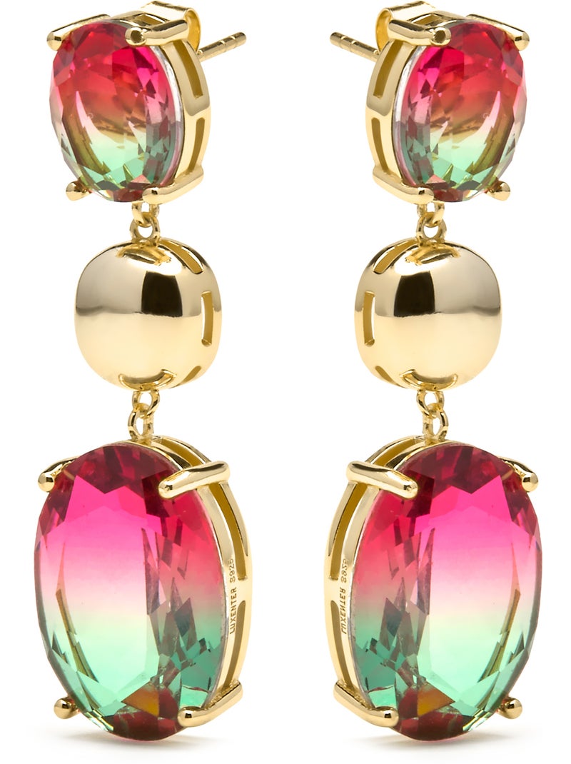 Boucles d'oreilles Luxenter en argent sterling 925 et quartz hydrothermal et plaqué or 18k-Huaba Multicolore - Kiabi