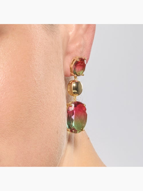 Boucles d'oreilles Luxenter en argent sterling 925 et quartz hydrothermal et plaqué or 18k-Huaba - Kiabi