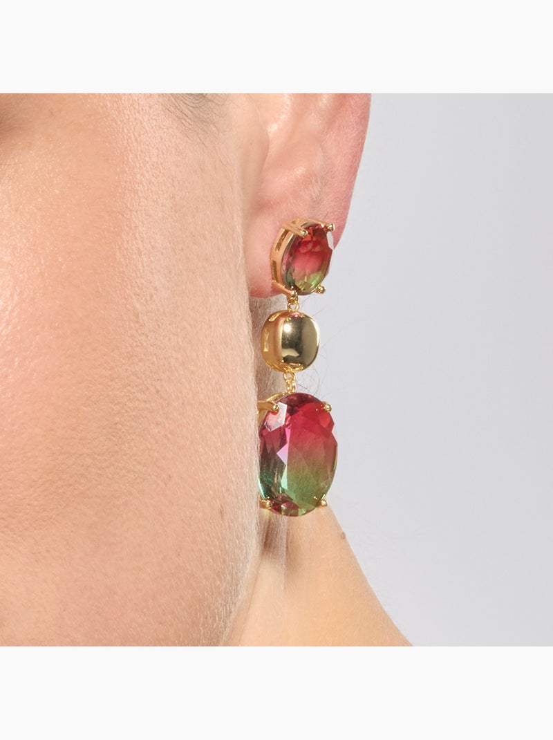Boucles d'oreilles Luxenter en argent sterling 925 et quartz hydrothermal et plaqué or 18k-Huaba Multicolore - Kiabi