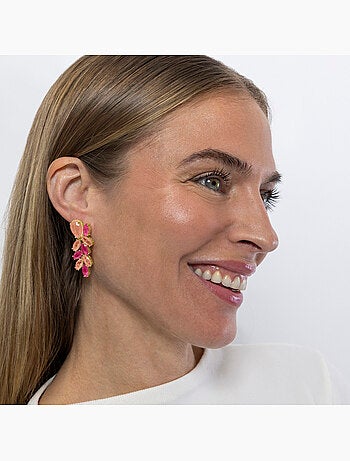 Boucles d'oreilles Luxenter en argent sterling 925 et zircone avec finition et plaqué or 18k-Ozvi