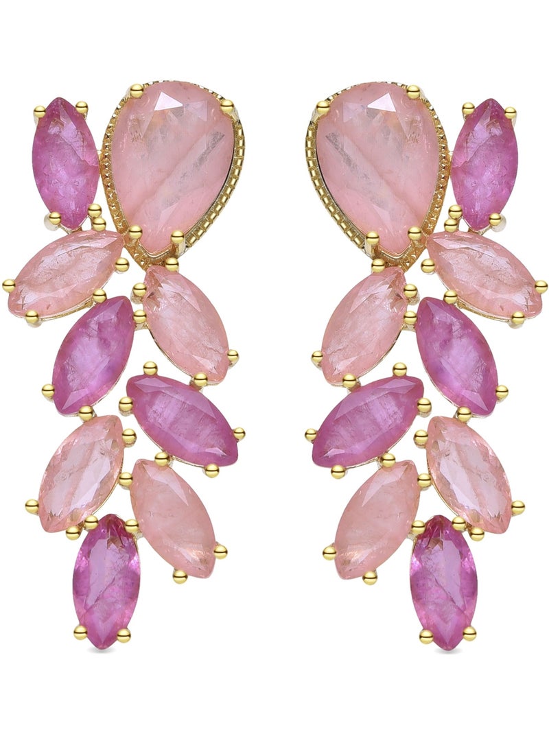 Boucles d'oreilles Luxenter en argent sterling 925 et zircone   avec finition et plaqué or 18k-Ozvi Multicolore - Kiabi