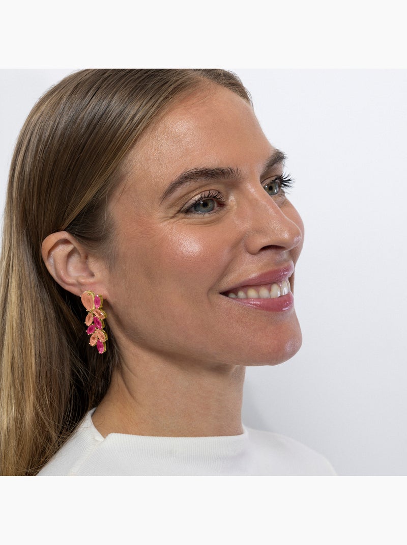 Boucles d'oreilles Luxenter en argent sterling 925 et zircone   avec finition et plaqué or 18k-Ozvi Multicolore - Kiabi