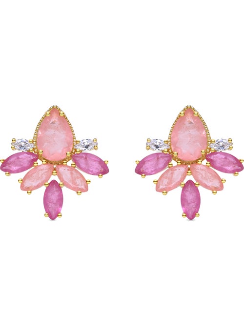 Boucles d'oreilles Luxenter en argent sterling 925 et zircone avec finition et plaqué or 18k-Shanvi - Kiabi