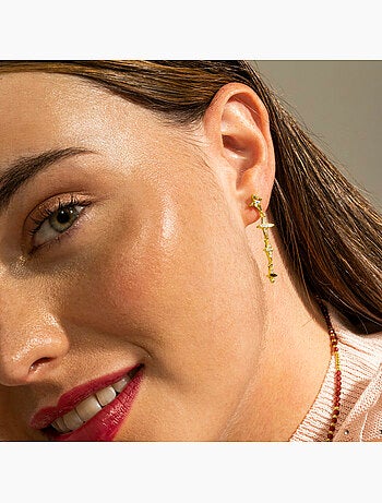 Boucles d'oreilles Luxenter en argent sterling 925 et zircone brillante, finition or 18 k - Holis