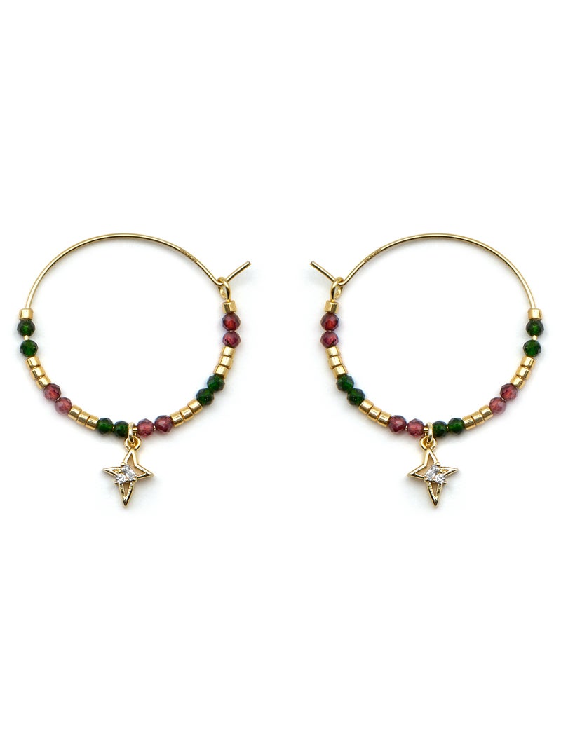 Boucles d'oreilles Luxenter en argent sterling 925 et zircone brillante, finition or 18 k - Paila Argent - Kiabi