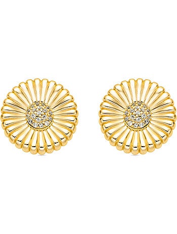 Boucles d'oreilles Luxenter en argent sterling 925 et zircone brillante finition or 18k - Olie