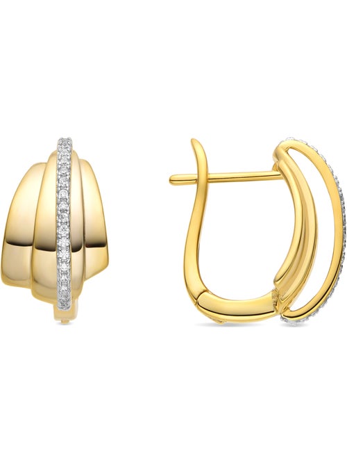 Boucles d'oreilles Luxenter en argent sterling 925 et zircone brillante finition or 18k-Makho - Kiabi Boucles d'oreilles Luxenter en argent sterling 925 et zircone brillante finition or 18k-Makho - Kiabi