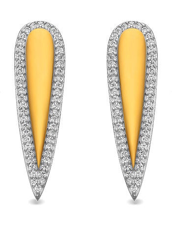 Boucles d'oreilles Luxenter en argent sterling 925 et zircone brillante finition or 18k-Miriax