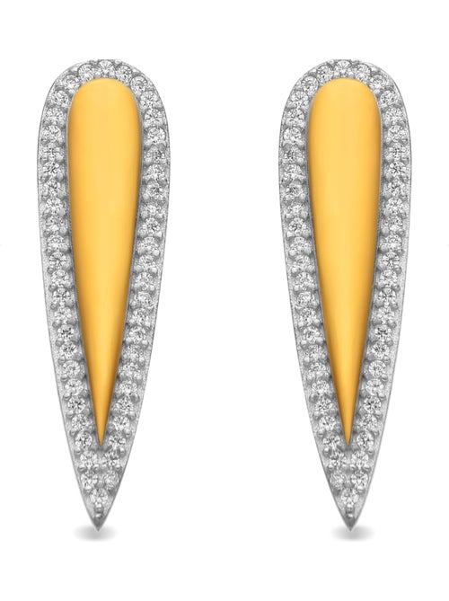 Boucles d'oreilles Luxenter en argent sterling 925 et zircone brillante finition or 18k-Miriax - Kiabi Boucles d'oreilles Luxenter en argent sterling 925 et zircone brillante finition or 18k-Miriax - Kiabi