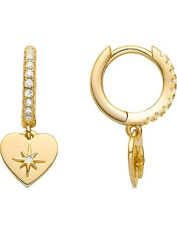 Boucles d'oreilles Luxenter en argent sterling 925 et zircone brillante finition or 18k-Saita