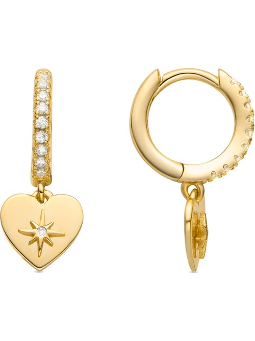 Boucles d'oreilles Luxenter en argent sterling 925 et zircone brillante finition or 18k-Saita - Kiabi Boucles d'oreilles Luxenter en argent sterling 925 et zircone brillante finition or 18k-Saita - Kiabi