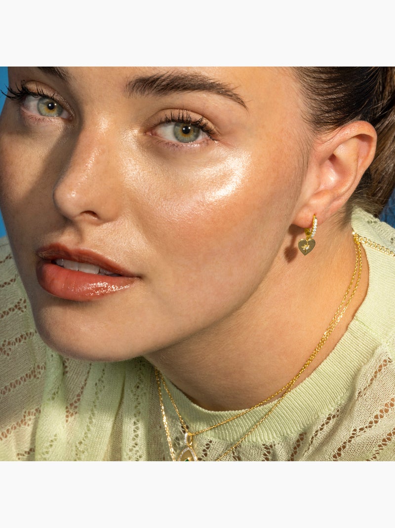 Boucles d'oreilles Luxenter en argent sterling 925 et zircone brillante finition or 18k-Saita Argent - Kiabi