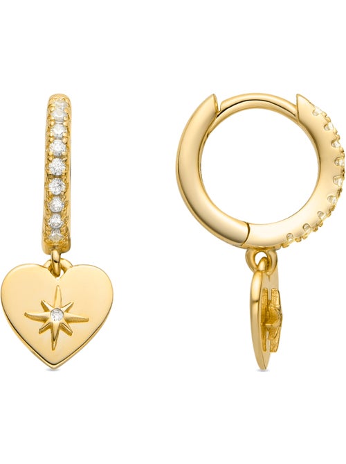 Boucles d'oreilles Luxenter en argent sterling 925 et zircone brillante finition or 18k-Saita - Kiabi Boucles d'oreilles Luxenter en argent sterling 925 et zircone brillante finition or 18k-Saita - Kiabi