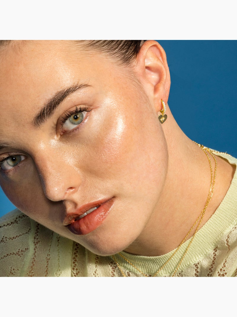 Boucles d'oreilles Luxenter en argent sterling 925 et zircone brillante finition or 18k-Saita Blanc - Kiabi