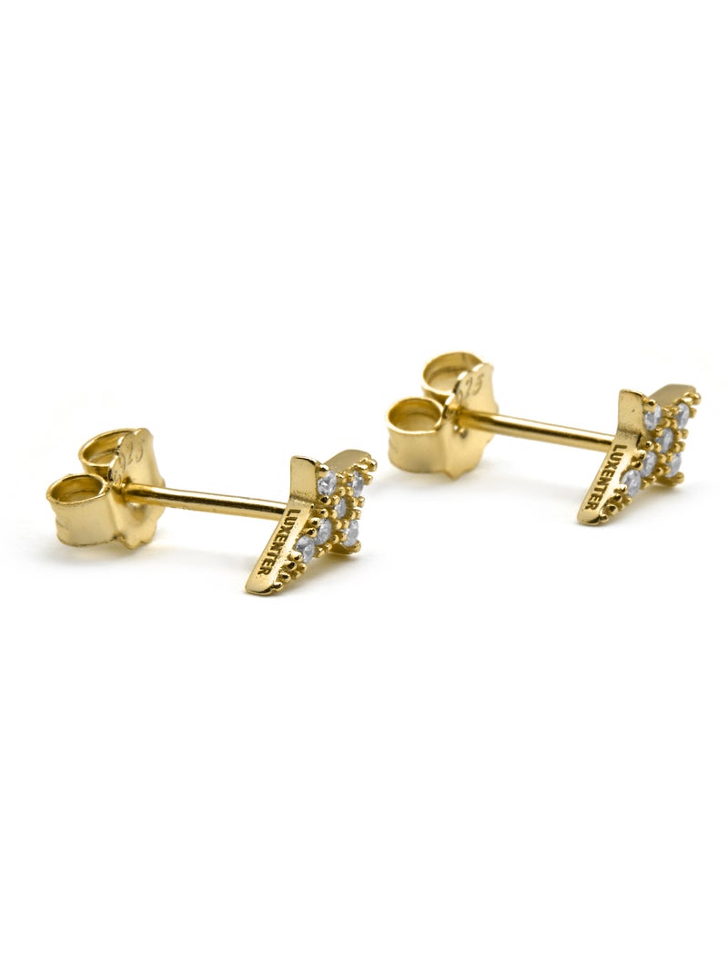 Boucles d'oreilles Luxenter en argent sterling 925 et zircone brillante finition or 18k-Tenwi Blanc - Kiabi