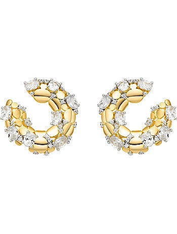 Boucles d'oreilles Luxenter en argent sterling 925 et zircone brillante finition or jaune 18k-Larent