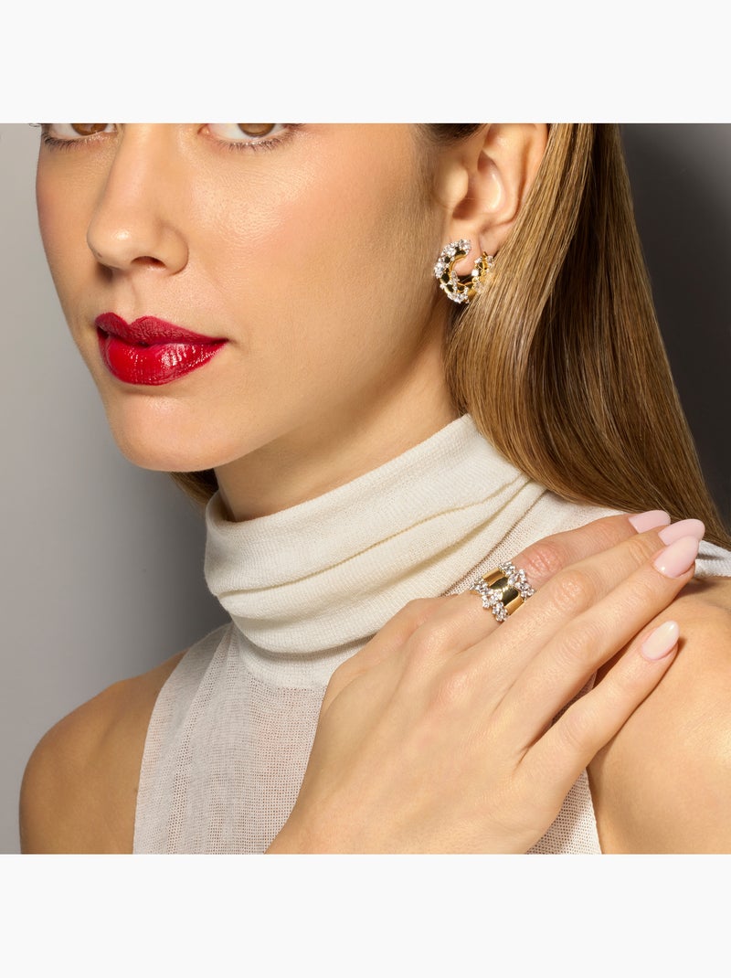 Boucles d'oreilles Luxenter en argent sterling 925 et zircone brillante finition or jaune 18k-Larent Argent - Kiabi