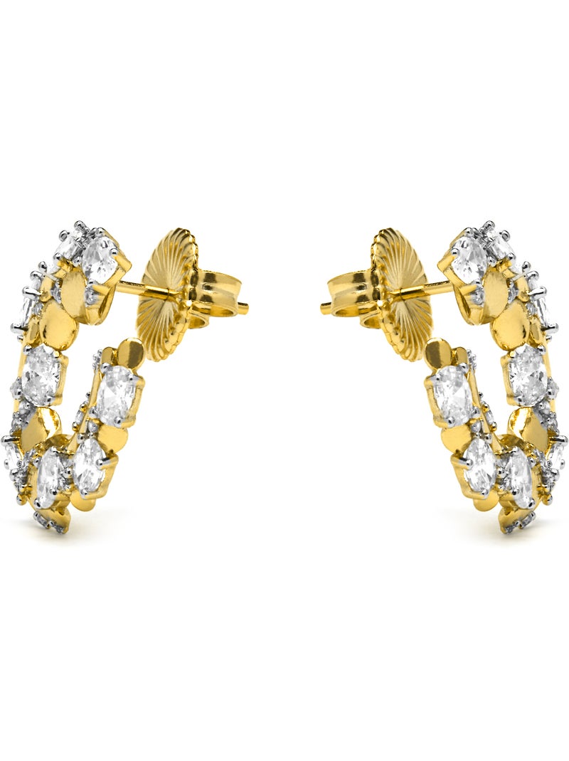Boucles d'oreilles Luxenter en argent sterling 925 et zircone brillante finition or jaune 18k-Larent Argent - Kiabi