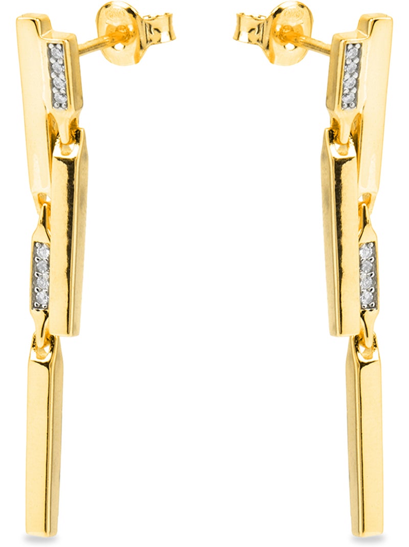 Boucles d'oreilles Luxenter en argent sterling 925 et zircone brillante finition or jaune 18k-Onca Argent - Kiabi