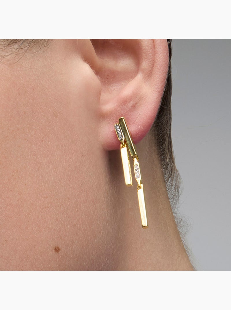 Boucles d'oreilles Luxenter en argent sterling 925 et zircone brillante finition or jaune 18k-Onca Argent - Kiabi