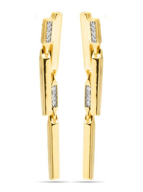 Boucles d'oreilles Luxenter en argent sterling 925 et zircone brillante finition or jaune 18k-Onca - Kiabi