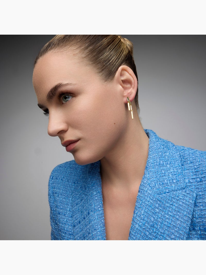 Boucles d'oreilles Luxenter en argent sterling 925 et zircone brillante finition or jaune 18k-Onca Blanc - Kiabi