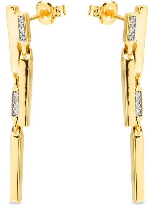 Boucles d'oreilles Luxenter en argent sterling 925 et zircone brillante finition or jaune 18k-Onca - Kiabi