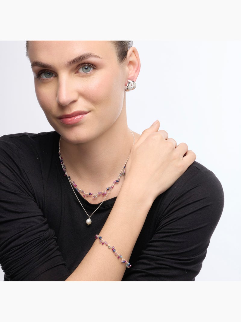 Boucles d'oreilles Luxenter en argent sterling 925 et zircone brillante finition rhodium - Asrae Blanc - Kiabi