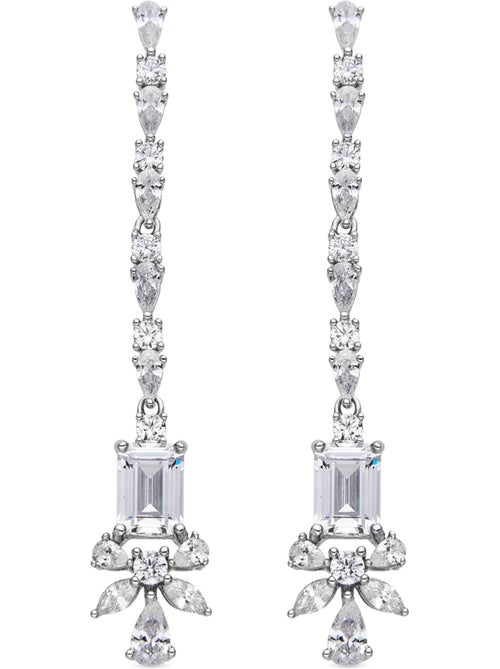 Boucles d'oreilles Luxenter en argent sterling 925 et zircone brillante finition rhodium - Cureao - Kiabi
