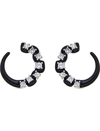 Boucles d'oreilles Luxenter en argent sterling 925 et zircone brillante finition rhodium - Dekbu