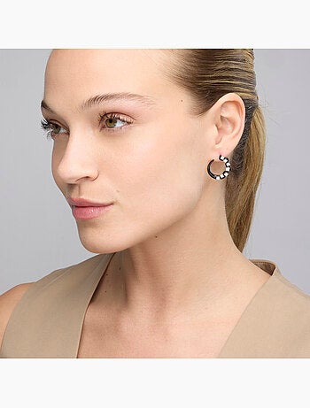Boucles d'oreilles Luxenter en argent sterling 925 et zircone brillante finition rhodium - Dekbu