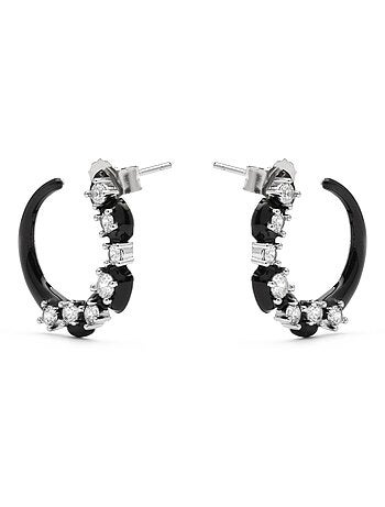Boucles d'oreilles Luxenter en argent sterling 925 et zircone brillante finition rhodium - Dekbu