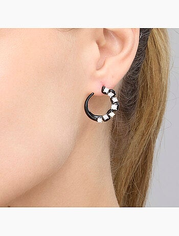 Boucles d'oreilles Luxenter en argent sterling 925 et zircone brillante finition rhodium - Dekbu