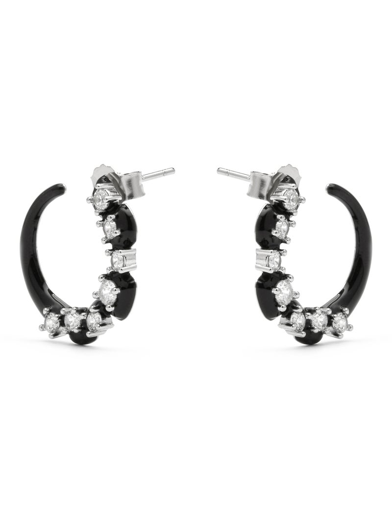 Boucles d'oreilles Luxenter en argent sterling 925 et zircone brillante finition rhodium - Dekbu Blanc - Kiabi