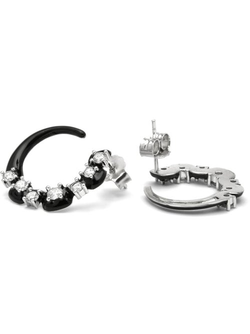 Boucles d'oreilles Luxenter en argent sterling 925 et zircone brillante finition rhodium - Dekbu - Kiabi