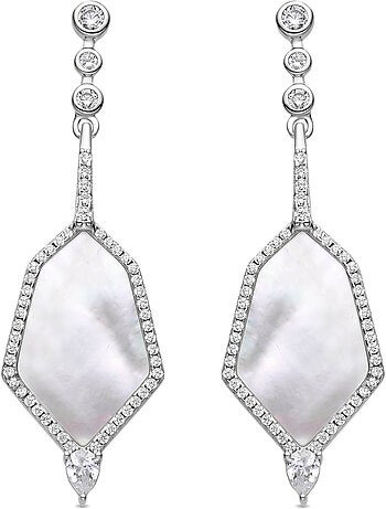 Boucles d'oreilles Luxenter en argent sterling 925 et zircone brillante finition rhodium - Faios