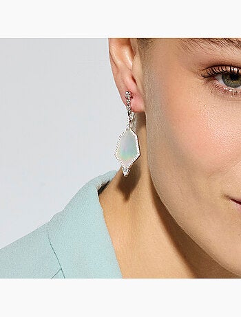 Boucles d'oreilles Luxenter en argent sterling 925 et zircone brillante finition rhodium - Faios