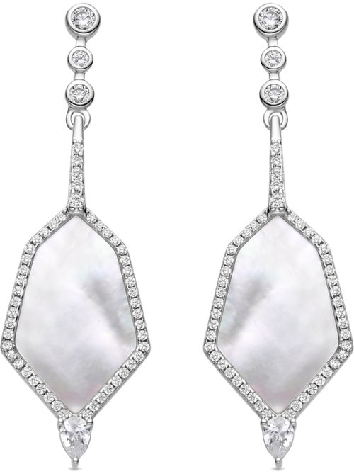 Boucles d'oreilles Luxenter en argent sterling 925 et zircone brillante finition rhodium - Faios - Kiabi