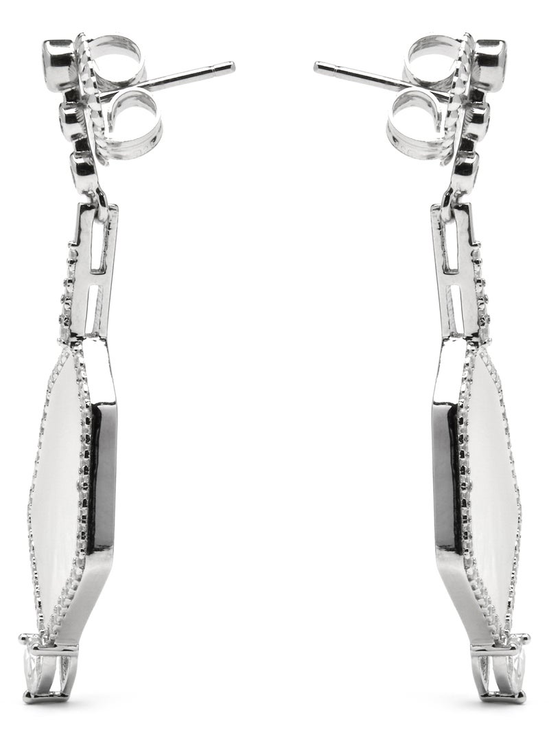 Boucles d'oreilles Luxenter en argent sterling 925 et zircone brillante finition rhodium - Faios Blanc - Kiabi