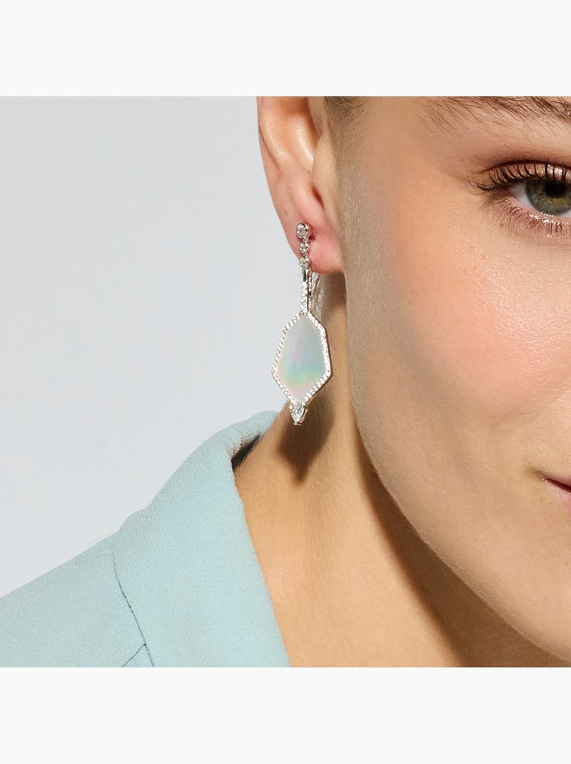 Boucles d'oreilles Luxenter en argent sterling 925 et zircone brillante finition rhodium - Faios Blanc - Kiabi