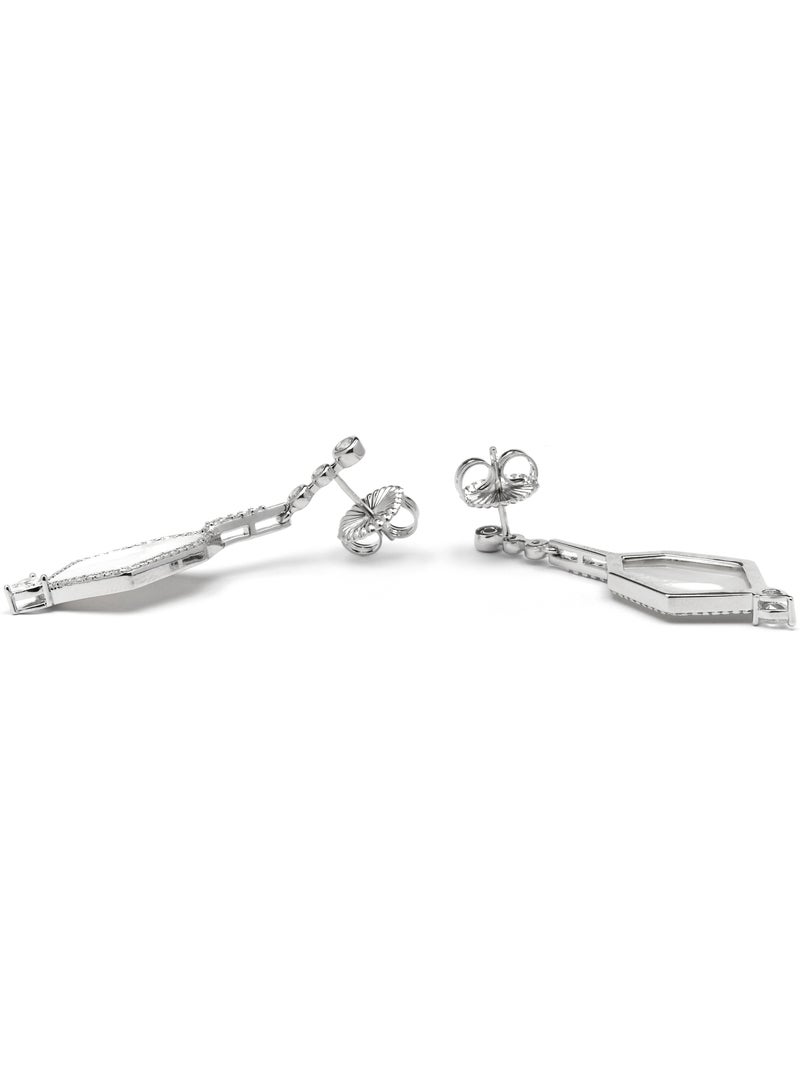 Boucles d'oreilles Luxenter en argent sterling 925 et zircone brillante finition rhodium - Faios Blanc - Kiabi