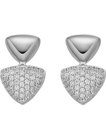 Boucles d'oreilles Luxenter en argent sterling 925 et zircone brillante finition rhodium - Haju