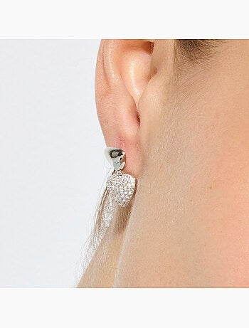Boucles d'oreilles Luxenter en argent sterling 925 et zircone brillante finition rhodium - Haju